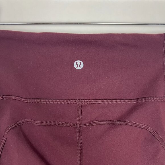 Lululemon Leggings Women's 6 Bordeaux Drama Gather & Crow Crop Slit Capri - Picture 6 of 16